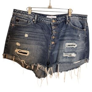 NWOT KanCan Distressed Denim Jean Shorts 2XL
